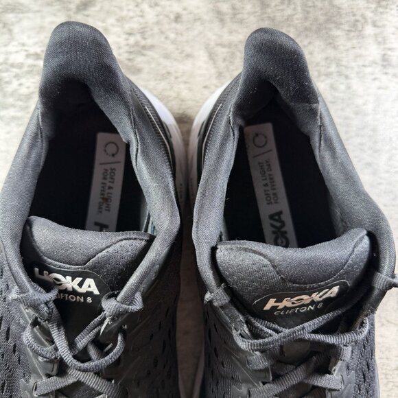 Hoka One One Women’s Clifton 8 Size 8.5 D Black/White Running Shoes 1119394-BWHT - Picture 10 of 11